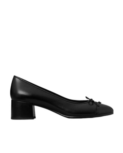 Tory Burch Black Bow Detailed Block-Heel Pumps