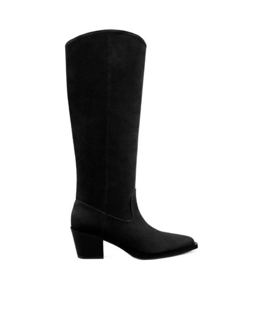 Stuart Weitzman Black Thick Heeled Short Boots