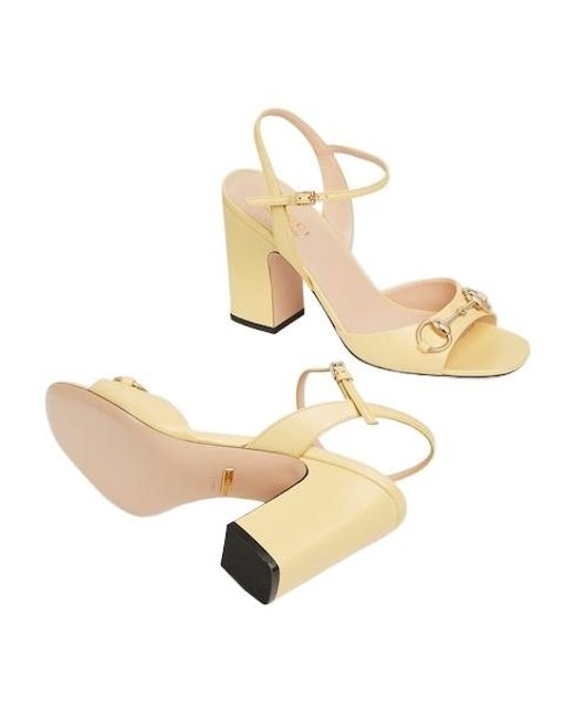 Gucci Metallic Horse Title Button High-Heeled Sandals