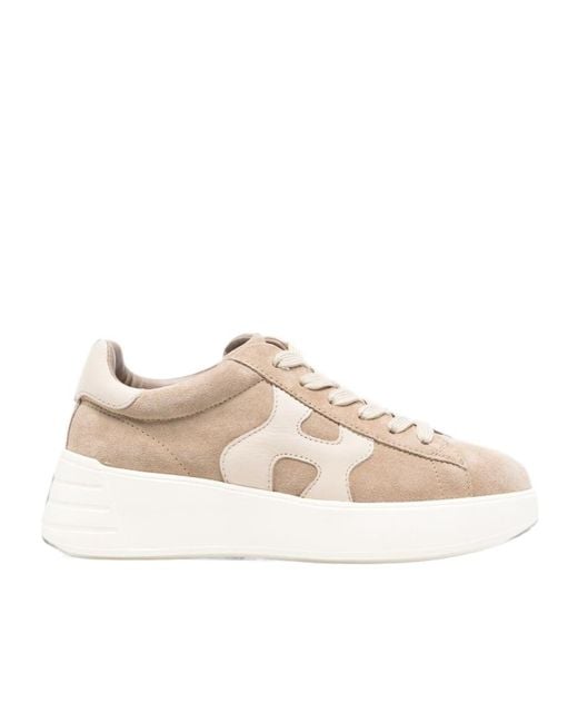 Hogan Pink Logo-Patch Platform Sneakers