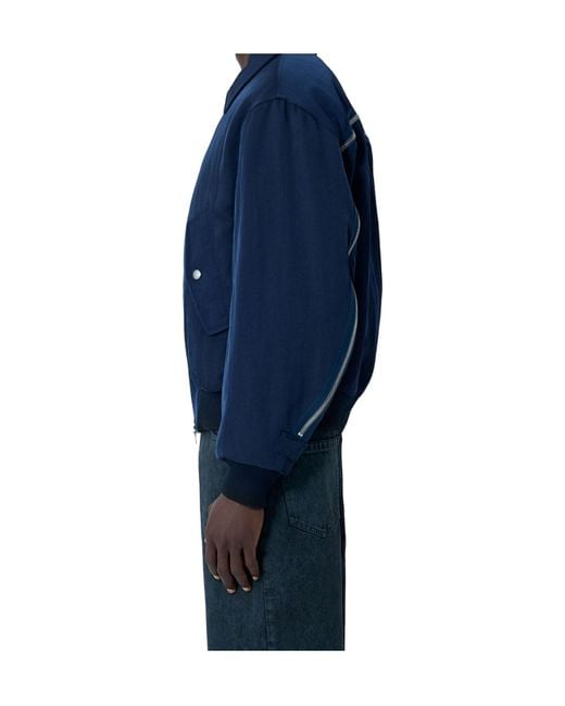 Dries Van Noten Blue Venlo Zip-Up Jacket for men