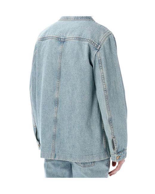 Valentino Blue Button-Up Denim Jacket for men