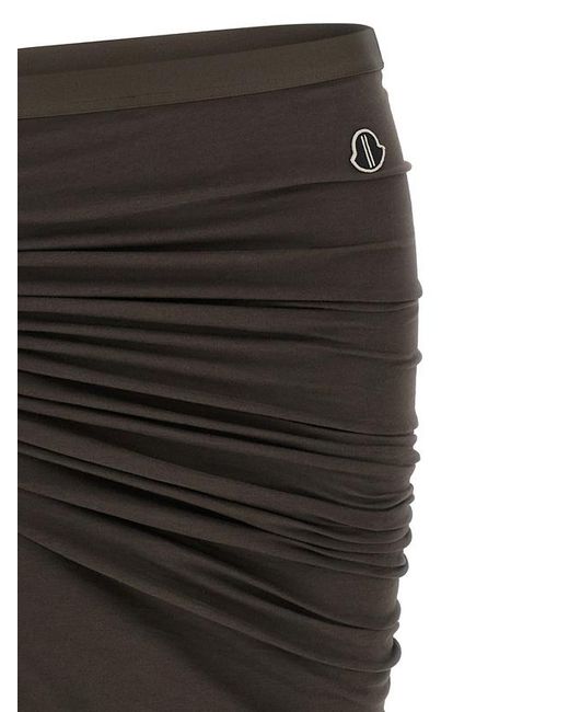 Rick Owens Black Moncler + 'Adjustable' Skirt