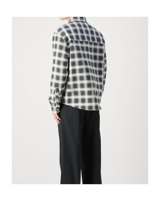 Boss Gray Lapel Long Sleeve Shirt for men