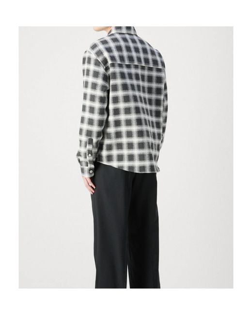 Boss Gray Lapel Long Sleeve Shirt for men