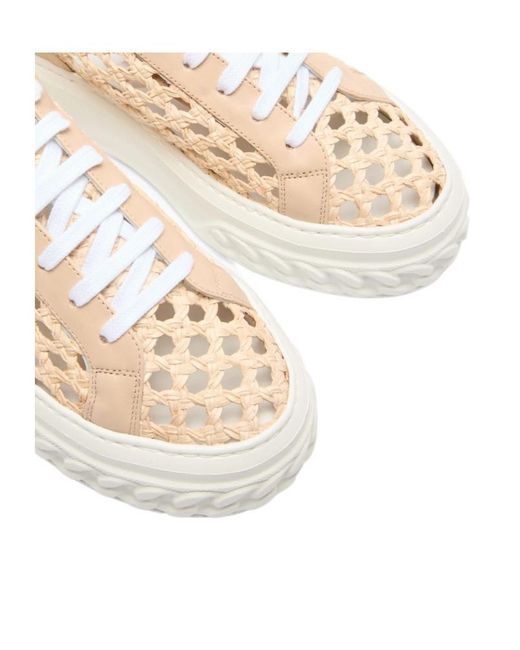 Casadei Natural Versilia Woven Slip-On Sneakers