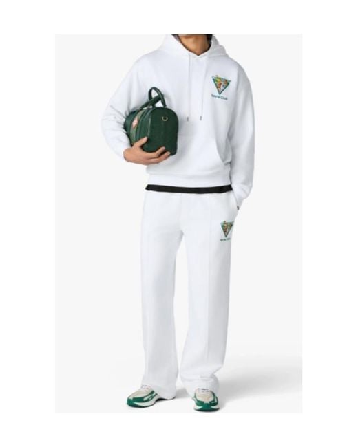 Casablanca White Tennis Club Embroidered Hoodie for men