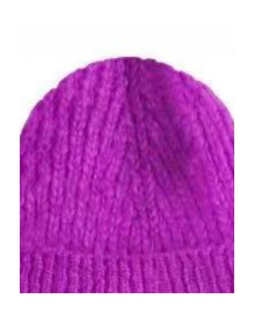 we11done Purple Logo Knitted Hat for men