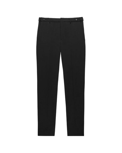 MSGM Black Mid-Rise Tapered-Legged Trousers for men