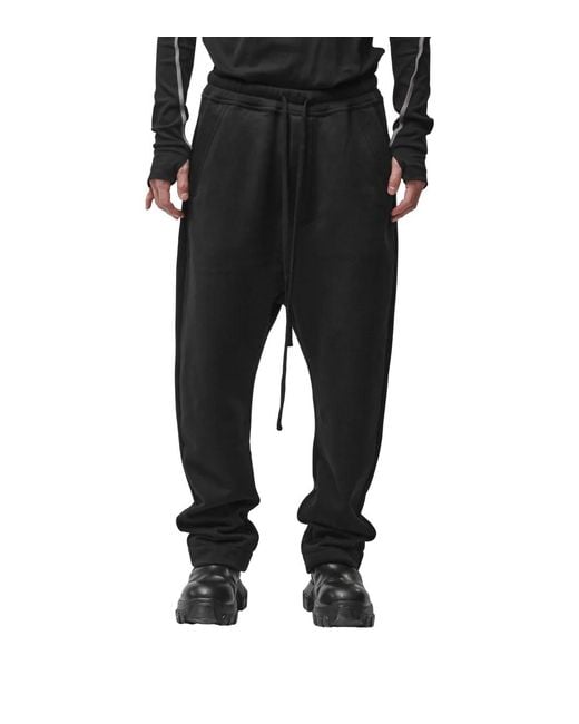 Thom Krom Black Wide-Leg Athletic Pants for men