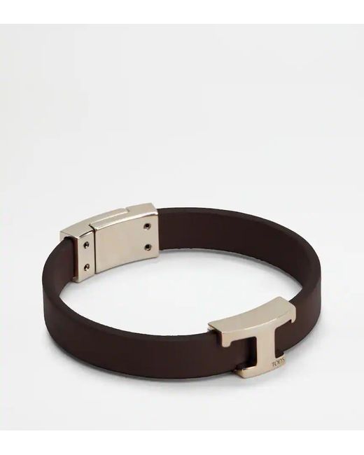 Tod's White Timeless Logo Plaque Bracelet for men