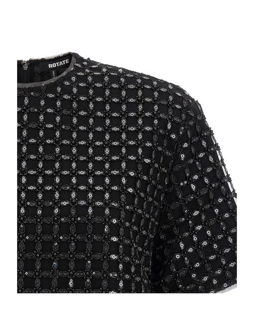 ROTATE BIRGER CHRISTENSEN Black Beaded Oversized Top