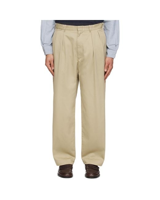 Nanamica Natural Double-Pleated Casual Pants for men