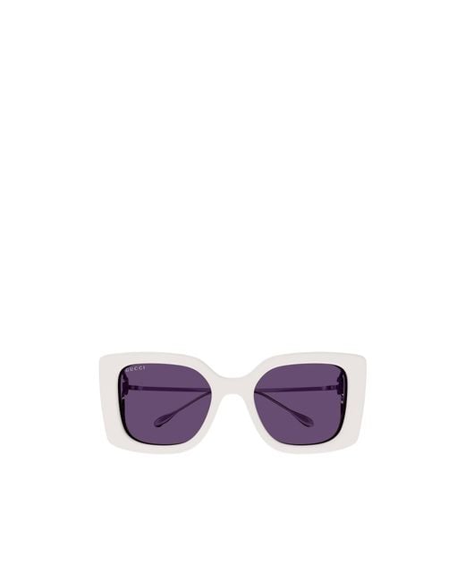 Gucci Purple Eyewear Square Frame Sunglasses
