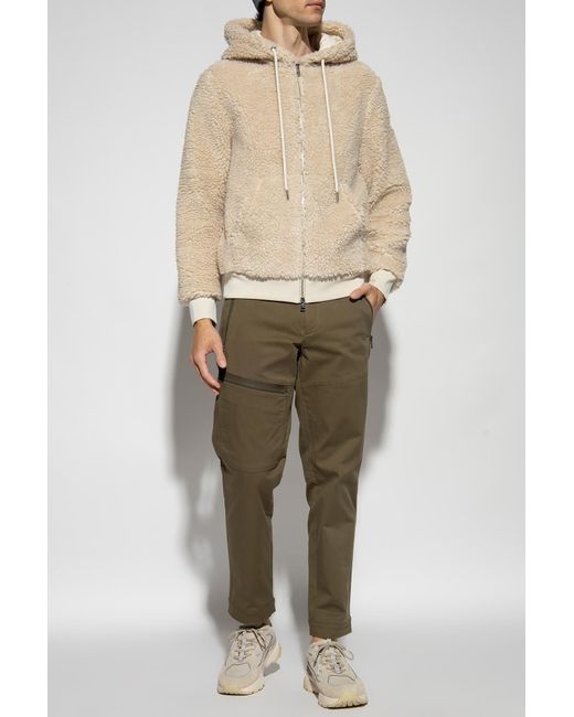 Moncler Green Logo Patch Cropped Cargo Pants for men
