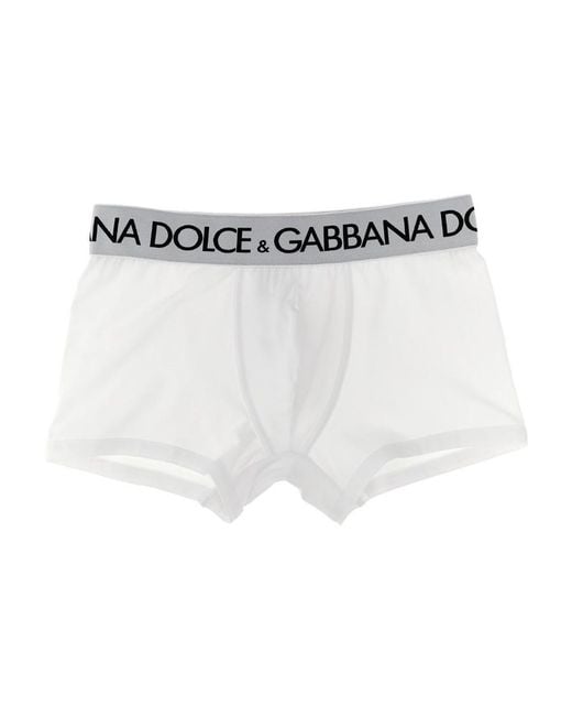 Dolce & Gabbana White Logo Printed Two-Pack Boxers for men