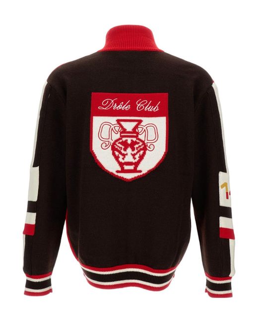 Drole de Monsieur Red Drôle De Monsieur La Maille Zippée Racing Jacket for men