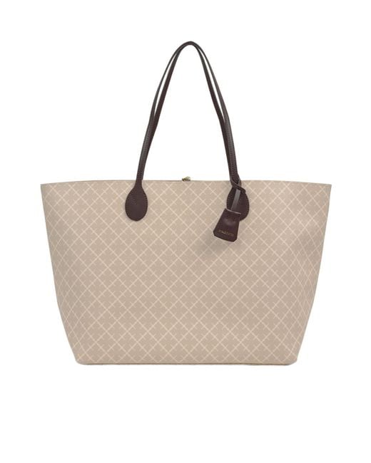 By Malene Birger Natural Abi Monogram-Print Tote Bag