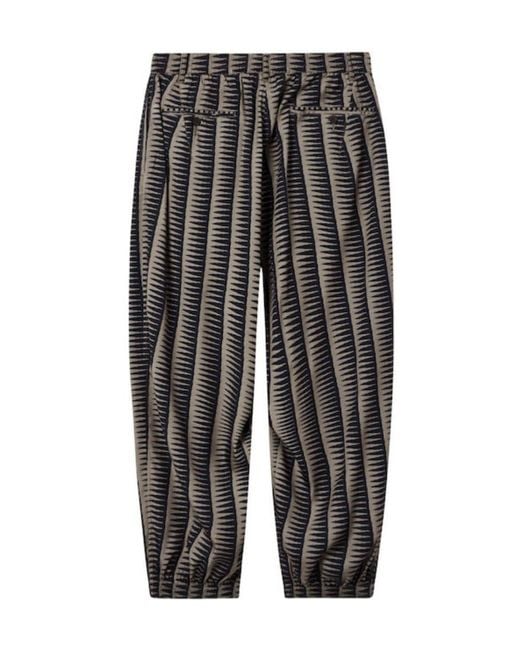 Emporio Armani Gray Patterned Drawstring Pants for men