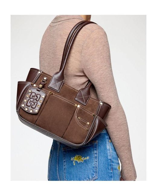 Ganni Brown Posy Bag Small