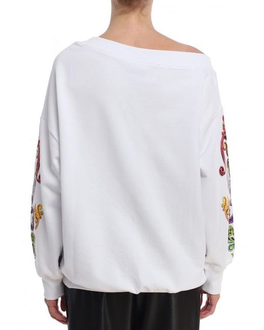 Versace Jeans White Printed Detail Hoodie