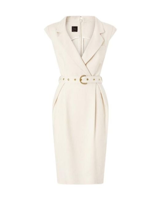 Pinko White Belt Midi Wrap Dress