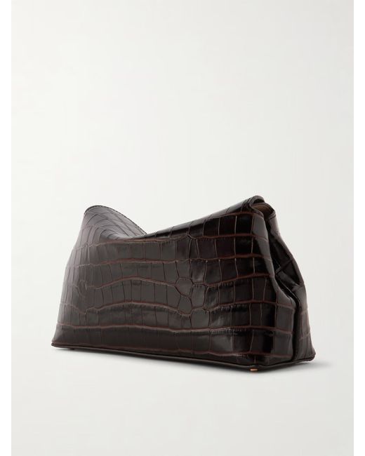 Totême Black Totême T-Lock Embossed Shoulder Bag