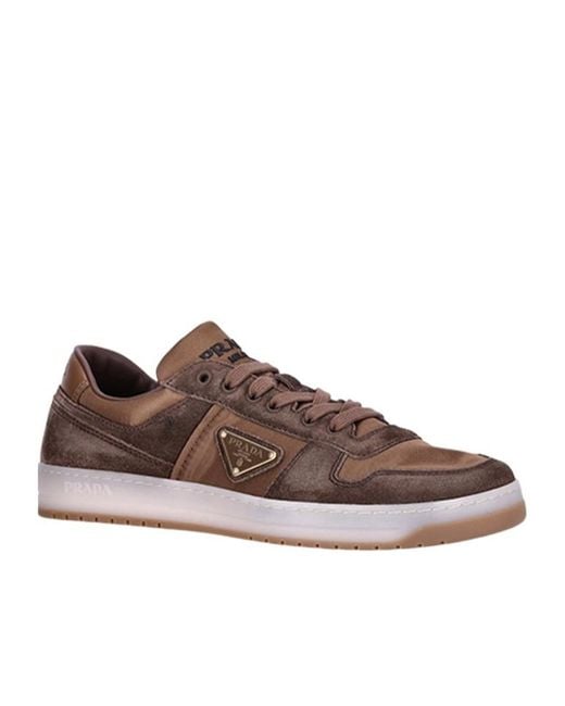 Prada Brown Downtown Sneakers for men