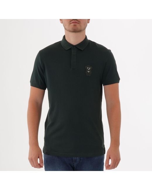 Emporio Armani Black Manga Bear Polo Shirt for men