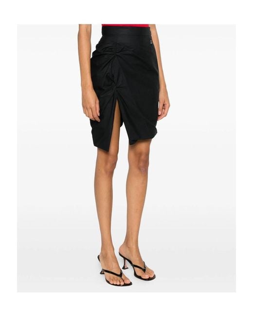 Vivienne Westwood Black Side Slit Asymmetric Mini Skirt