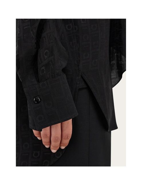 Ferragamo Black Ferragamo Sash Collar Blouse