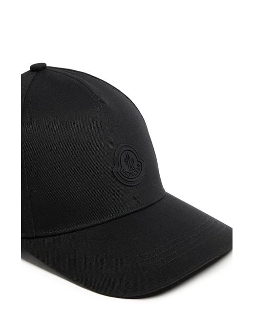 Moncler Black Logo Patch Curved Peak Baseball Cap for men