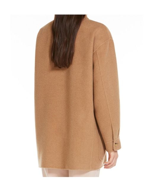 Max Mara Brown Collared Button-Up Coat