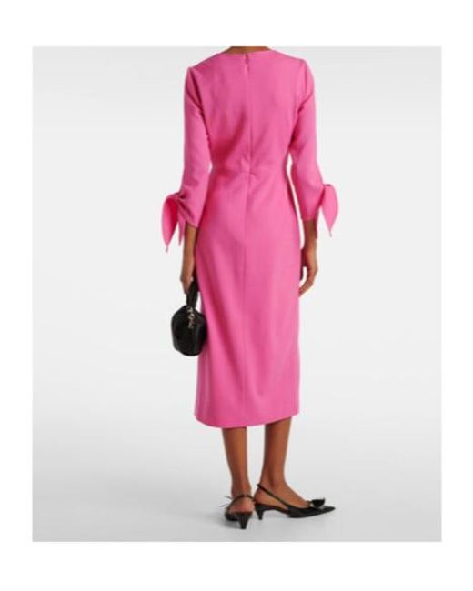 Carolina Herrera Pink Wool-Blend Midi Dress