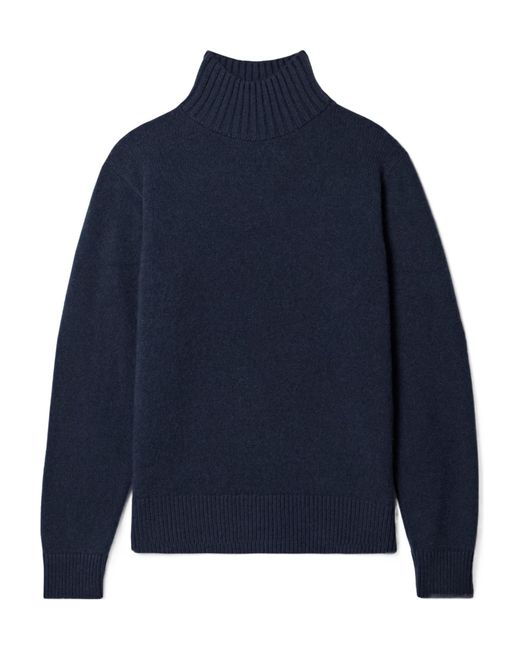 The Elder Statesman Blue Cashmere Turtleneck Sweater