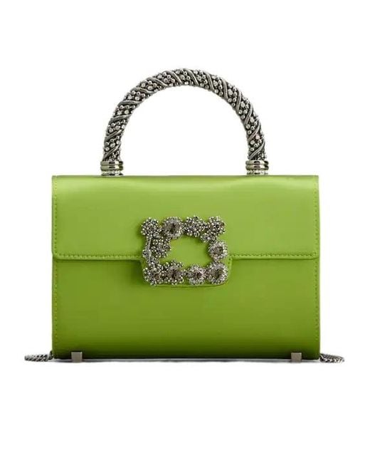 Roger Vivier Jewel Efflorescence Mini Bag in Green | Lyst