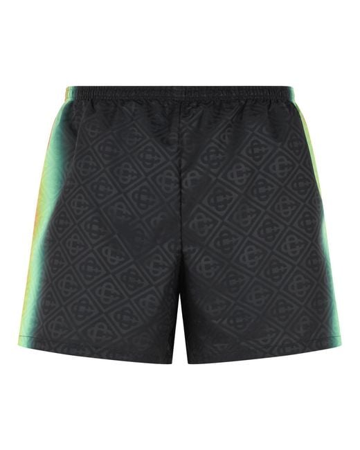 Casablanca Black Heat Map Monogram Swim Shorts for men