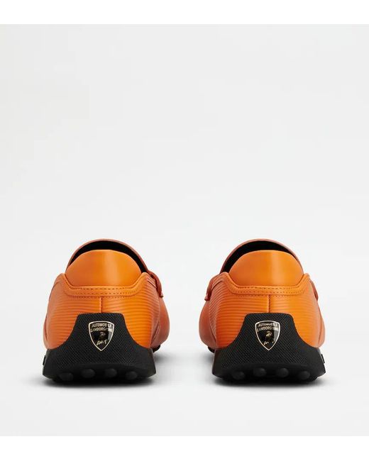 Tod's Orange Round-Toe Loafers for men