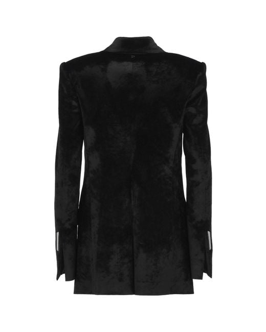 Dondup Black Velvet-Effect Single-Breasted Blazer