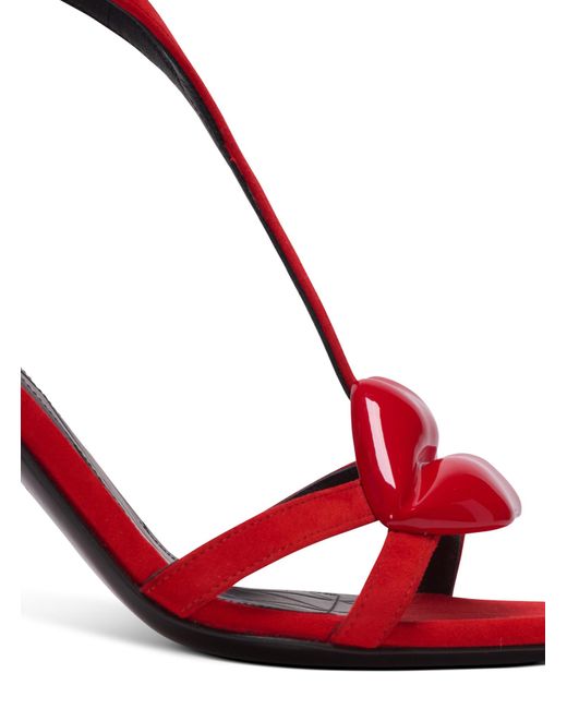 Balmain Red Suede Lips Sandals