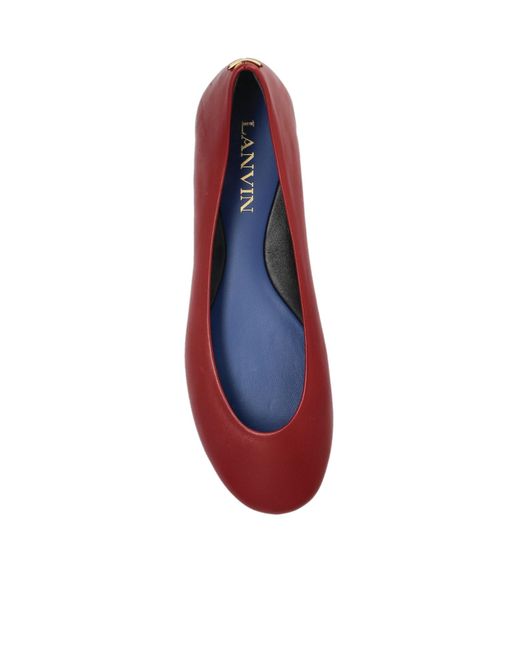 Lanvin Red Round Toe Ballet Flats
