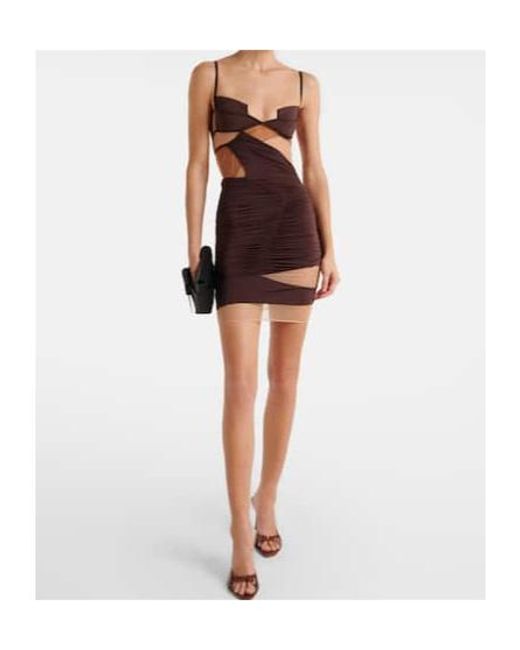 Nensi Dojaka Purple Draped Minidress