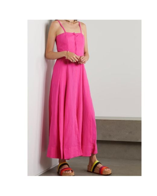 Gabriela Hearst Pink Suspender Dress
