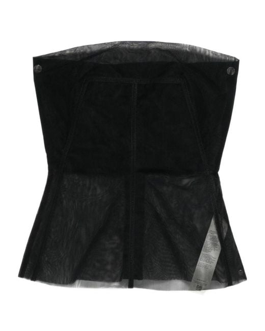 Rick Owens Black Strapless Bustier Top