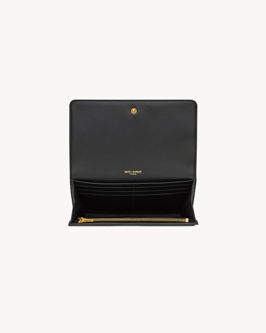 Saint Laurent Black Jamie Quilted Leather Wallet