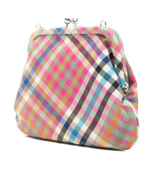 Vivienne Westwood Multicolor Check Frame Shoulder Bag