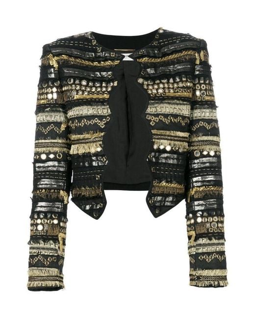 Saint Laurent Black Embroidered Fitted Jacket