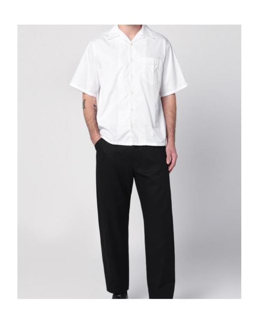 Prada White Short-Sleeved Button-Up Shirt for men
