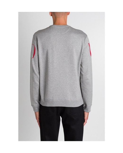 Valentino Gray Logo-Print Crewneck Sweatshirt for men
