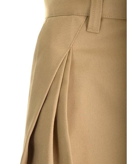 Maison Margiela Natural Plated Wide-Leg Pants